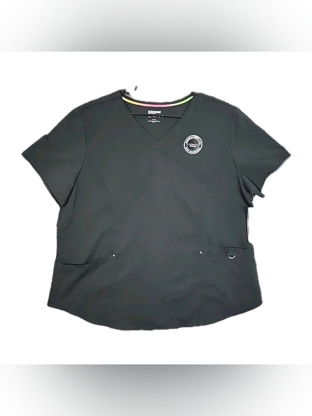 SCRUBSTAR PREMIUM STRETCH Black V-NECK Shirt Top